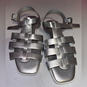 Wanted Silver Strappy Sandals